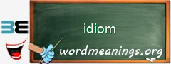 WordMeaning blackboard for idiom